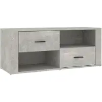 vidaXL Armoire TV gris béton 100x35x40 cm Bois composite