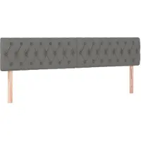 vidaXL Têtes de lit 2 pcs. Gris foncé 90x7x78/88 cm Tissu