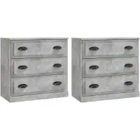 vidaXL Sideboards 2 pcs. Gris béton Bois composite