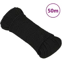 vidaXL Corde de travail Noir 5 mm 50 m Polyester