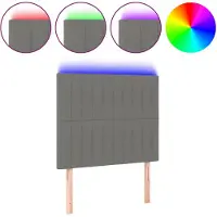 vidaXL Tête de lit LED gris foncé 90x5x118/128 cm Tissu