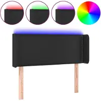 vidaXL Tête de lit LED noir 83x16x78/88 cm similicuir