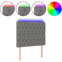 vidaXL Tête de lit LED gris foncé 90x7x118/128 cm Tissu