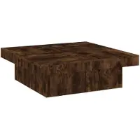 vidaXL Table basse chêne fumé 90x90x28 cm bois composite