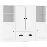 vidaXL Highboards 3 pcs White Engineered Wood (Bois d'ingénierie blanc)