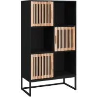 vidaXL Buffet haut noir 70x35x125 cm bois d'ingénierie