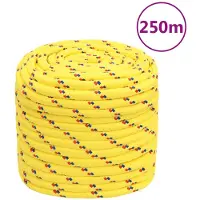 vidaXL Corde de bateau Jaune 16 mm 250 m Polypropylène