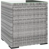 vidaXL Table d'appoint gris 40x37x40,5 cm poly rotin et verre trempé