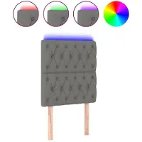 vidaXL Tête de lit LED gris foncé 80x7x118/128 cm Tissu