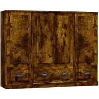 vidaXL Highboards 3 pcs. Chêne fumé Matériau dérivé du bois