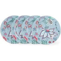Pip studio Assiette à Gâteau Pip Studio Flower Festival Light Blue 17 cm (Lot de 4)