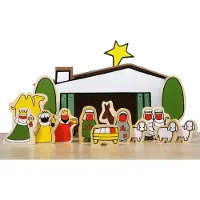Bambolino toys Crèche en bois Dick Bruna, crèche de Noël, groupe de Noël - jouets de Noël - figurines de Noël -Bambolino Toys