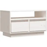 vidaXL Armoire TV Blanc 60x35x37 cm Pin massif