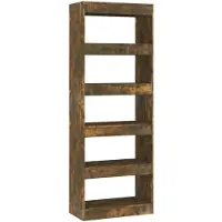 vidaXL Bibliothèque/Séparateur de pièce Chêne fumé Bois d'ingénierie