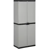 vidaXL Armoire de rangement de jardin avec 3 étagères Gris & Noir 68x40x168 cm