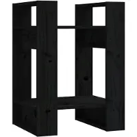 vidaXL Bibliothèque/Séparateur de pièce Noir 41x35x57 cm Pin massif