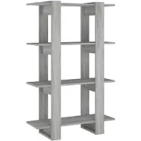 vidaXL Bibliothèque/Séparateur de pièce Sonoma gris 80x30x123,5 cm