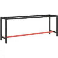 vidaXL Support d'établi noir mat et rouge mat 210x50x79 cm Métal