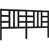 vidaXL Tête de lit noir 206x4x100 cm pin massif