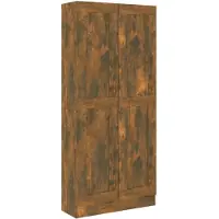 vidaXL Armoire à livres Chêne fumé 82,5x30,5x185,5cm Bois d'ingénierie