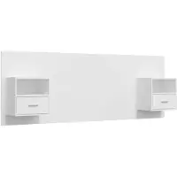vidaXL Tête de lit avec chevets Blanc Bois composite