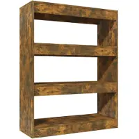 vidaXL Bibliothèque/Séparateur de pièce chêne fumé bois d'ingénierie
