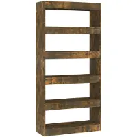 vidaXL Bibliothèque/Séparateur de pièce Chêne fumé Bois d'ingénierie