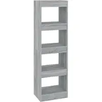 vidaXL Bibliothèque/Séparateur de pièce Sonoma gris 40x30x135 cm