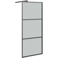 vidaXL Paroi de douche pour douche à l'italienne 90x195 cm verre ESG foncé noir