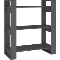 vidaXL Bibliothèque/Séparateur de pièce Gris 80x35x91 cm Pin solide