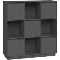 vidaXL Highboard Gris 110,5x35x117 cm Pin massif