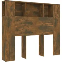 vidaXL Tête de lit avec étagères chêne fumé 120x18,5x102,5 cm