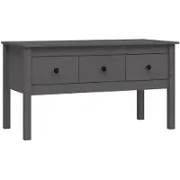 vidaXL Table basse Gris 102x49x55 cm Pin massif