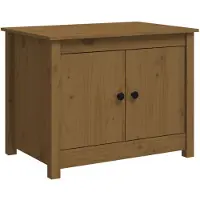 vidaXL Table basse marron miel 71x49x55 cm pin massif