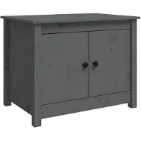 vidaXL Table basse Gris 71x49x55 cm Pin massif