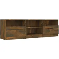 vidaXL Armoire TV chêne fumé 150x33,5x45 cm Bois composite