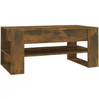 vidaXL Table basse chêne fumé 102x55x45 cm bois composite