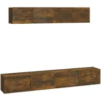 vidaXL Ensemble de 4 meubles TV en bois de chêne fumé
