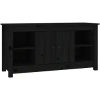 vidaXL Armoire TV noire 103x36,5x52 cm Pin massif