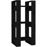 vidaXL Bibliothèque/Séparateur de pièce Noir 41x35x91 cm Pin solide