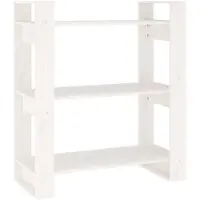 vidaXL Bibliothèque/Séparateur de pièce Blanc 80x35x91 cm Pin solide