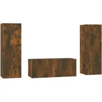 vidaXL Ensemble de meubles TV 3 pièces chêne fumé bois composite