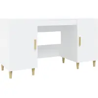 vidaXL Bureau blanc 140x50x75 cm bois composite