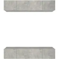 vidaXL Armoires TV 4 pcs. Gris béton 80x30x30 cm Bois composite