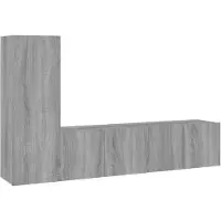 vidaXL Ensemble de meubles TV 3 pièces Gris Sonoma Bois composite