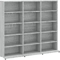 vidaXL Étagère à CD Gris Sonoma 100x23x89,5 cm Matériau dérivé du bois