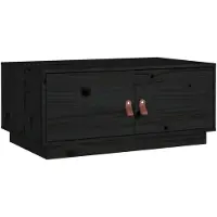 vidaXL Table basse noire 80x50x35 cm pin massif
