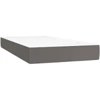 vidaXL Matelas à ressorts ensachés Gris 120x190x20 cm Similicuir