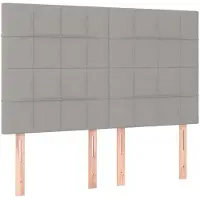 vidaXL Têtes de lit 4 pcs. Gris clair 72x5x78/88 cm Tissu
