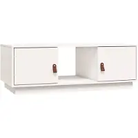vidaXL Table basse blanche 100x50x35 cm pin massif